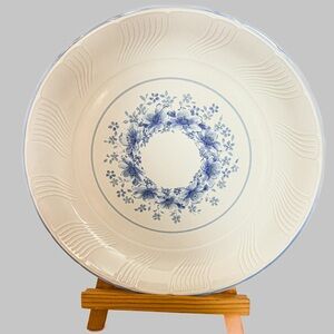 Vintage Mioko Japanese Stoneware Blue Floral Serving Plate | Springtime